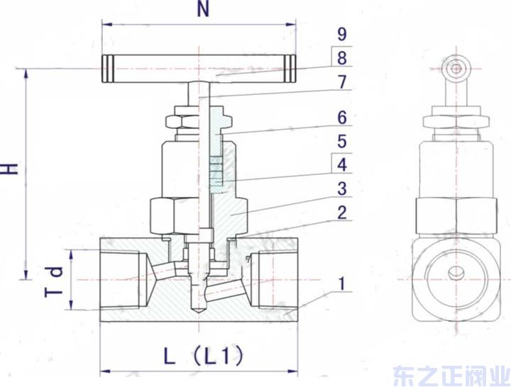 美标螺纹针型阀结构图